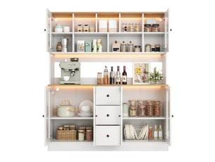 Buffet 6 porte(s) 3 tiroir(s) - 150 cm coloris blanc