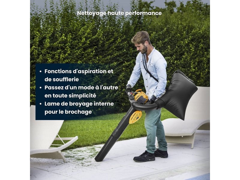  Souffleur aspirateur thermique 27,6 cm3 bl 530 v 10,2 m3min sac 55 l 255127002/ST1 - Conforama E