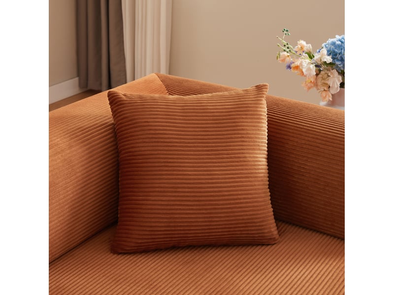 Canapé convertible 204x97x65 cm en velours côtelé et mousse terracotta chicfurn - Conforama D