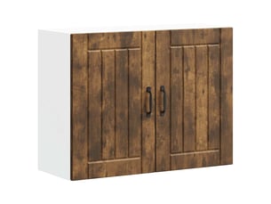Meuble de rangement, armoire murale de cuisine lucca chêne fumé bois ingénierie shl595