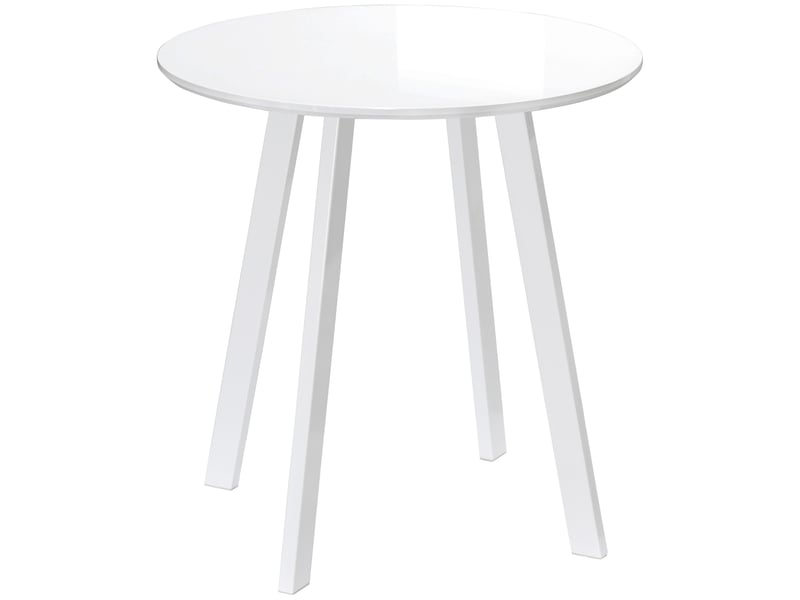  Table à manger ronde,72x72x75 cm,2 personnes,mdf,blanc brillant  - Conforama A