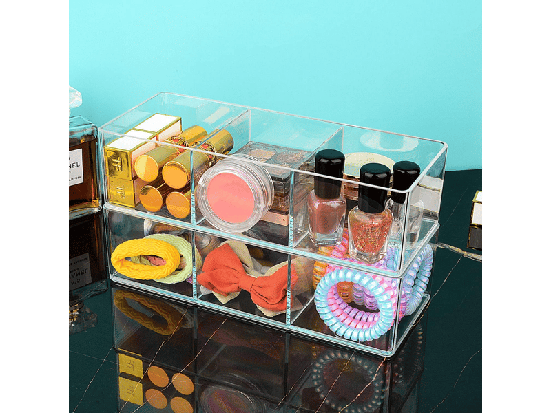  Organisateur de maquillage pour tiroir, compartiment maquillage organisateur cosmétique stockage bijoux présentoir pour bureau armoire  - Conforama C