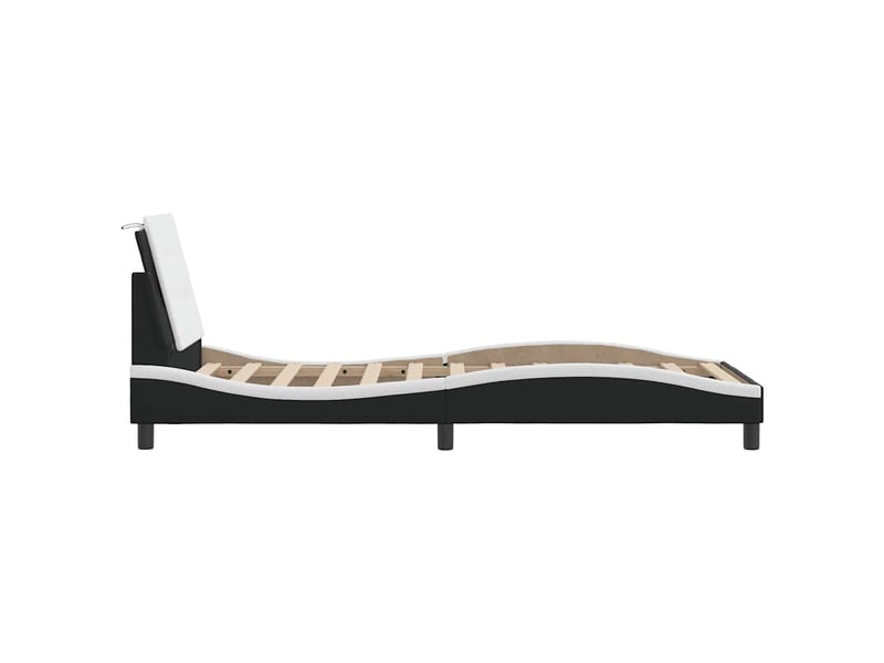  Lit simple- lit adulte -  cadre de lit sans matelas zadar noir et blanc 80x200 cm similicuir  - Conforama D