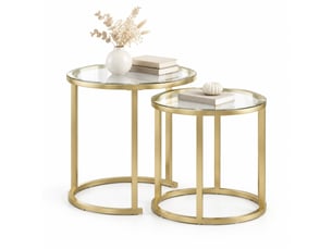 Table basse  coloris doré VLIVRA  - 50 cmx50 cm