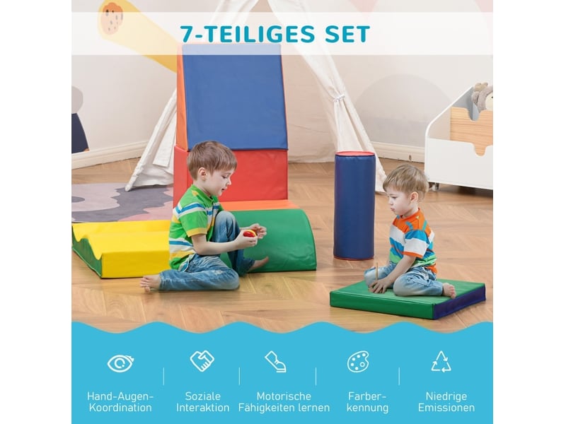  Jeu de 7 modules souples 60x40x11 cm multicolore  - Conforama D