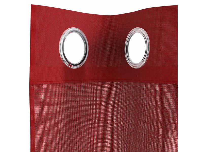  Lot de 2 rideaux en voile, voilages avec œillets rouge bordeaux cf44409  - Conforama E