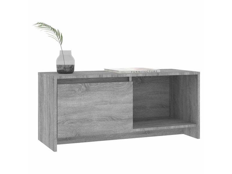  Meuble tv - banc tv - meuble de rangement sonoma gris 90x35x40 cm bois d'ingénierie  - Conforama D