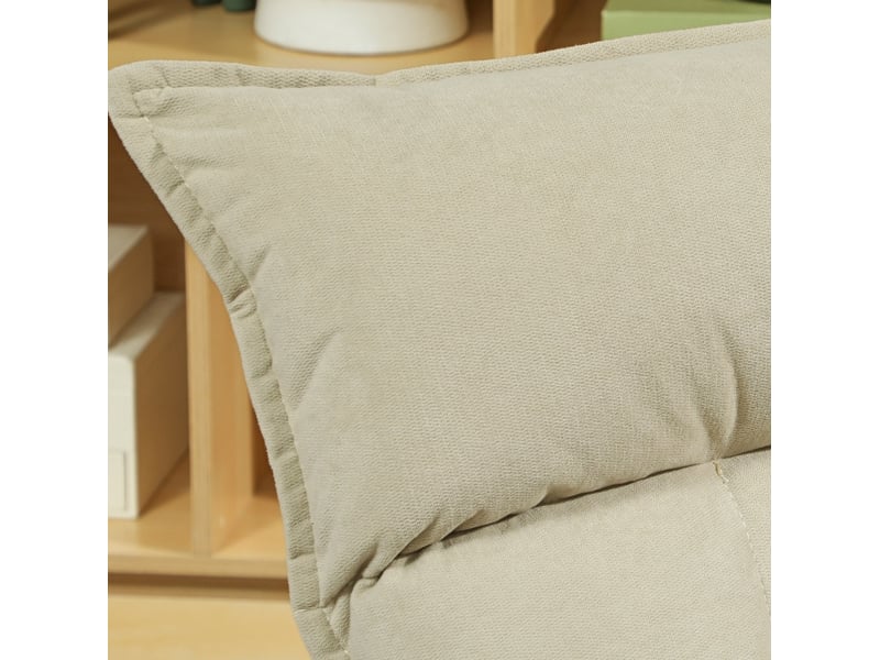  Fauteuil de sol pivotant 360° beige en polyester, dossier réglable 5 positions et pliable pour se détendre chez vous  - Conforama D