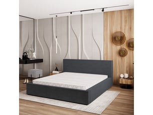 Lit coffre 180x200 cm <strong>MASSENO</strong> <strong></strong> coloris gris
