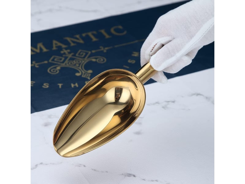  Cuillère à glace en or 6 oz, cuillère à glace en métal plaqué or titane pour machine à glaçons, polyvalente pour la cuillère de nourriture de barre de  - Conforama D