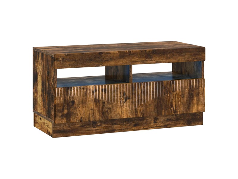  Meuble tv - banc tv - meuble de rangement led hoorn 3 pcs chêne fumé bois d'ingénierie  - Conforama E