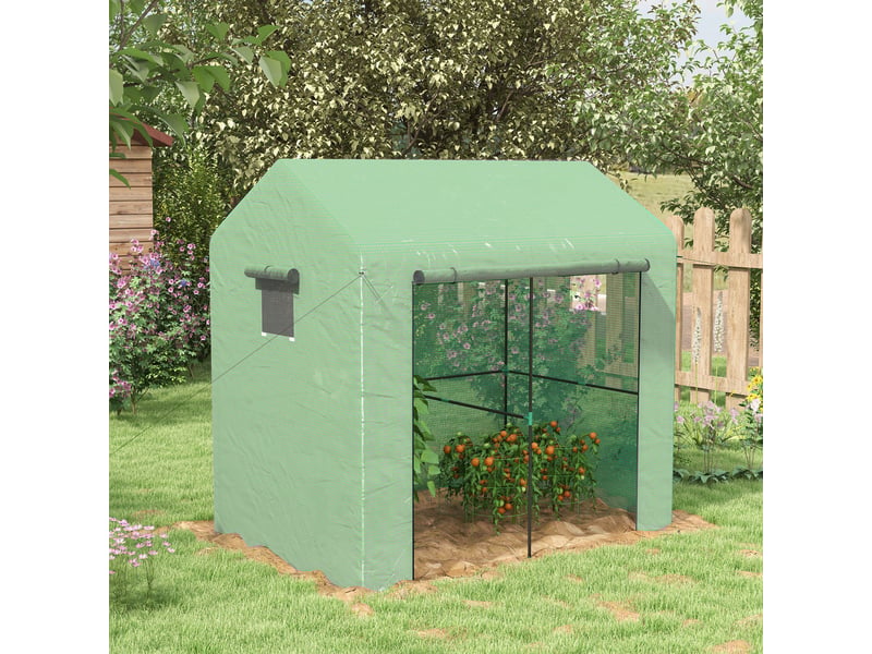 Serrechâssis froid, résistant aux intempéries, porte enroulable, 200 x 200 x 140 cm, vert - Conforama C