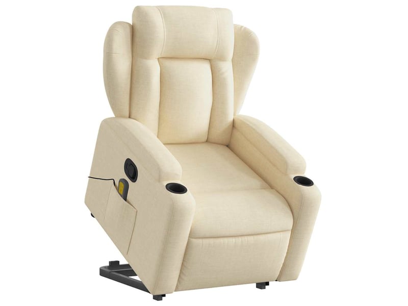  Fauteuil inclinable de massage, fauteuil relax crème tissu shl62057  - Conforama C