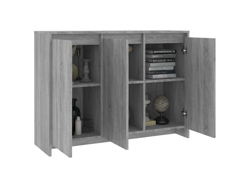  Buffet - bahut - meuble de rangement sonoma gris 102x33x75 cm bois d'ingénierie  - Conforama D