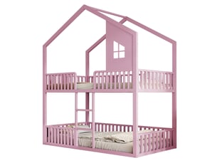 Lit superposé 90x200 cm coloris rose