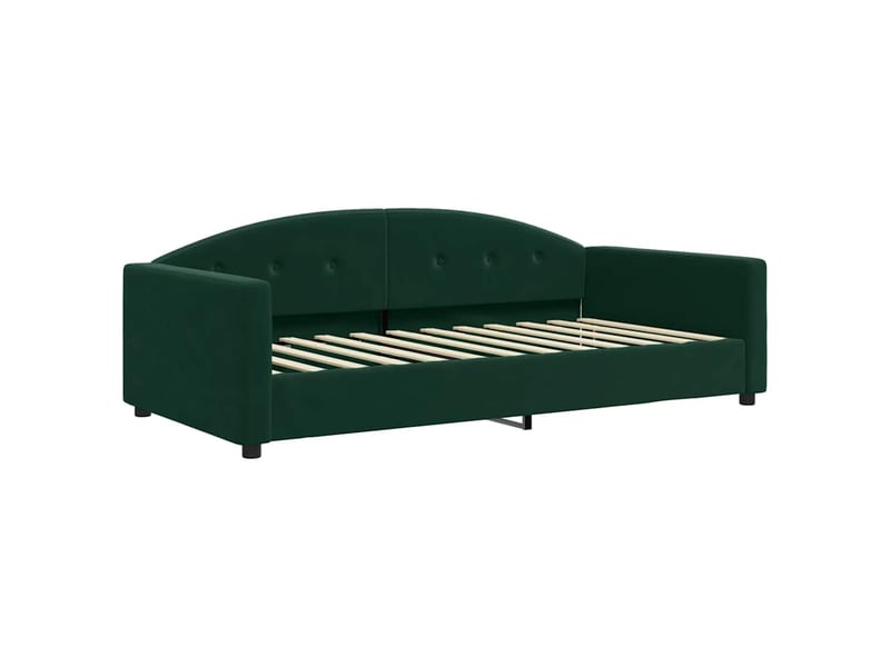  Lit simple- lit adulte -  lit de repos sans matelas vert foncé 100x200 cm velours  - Conforama A