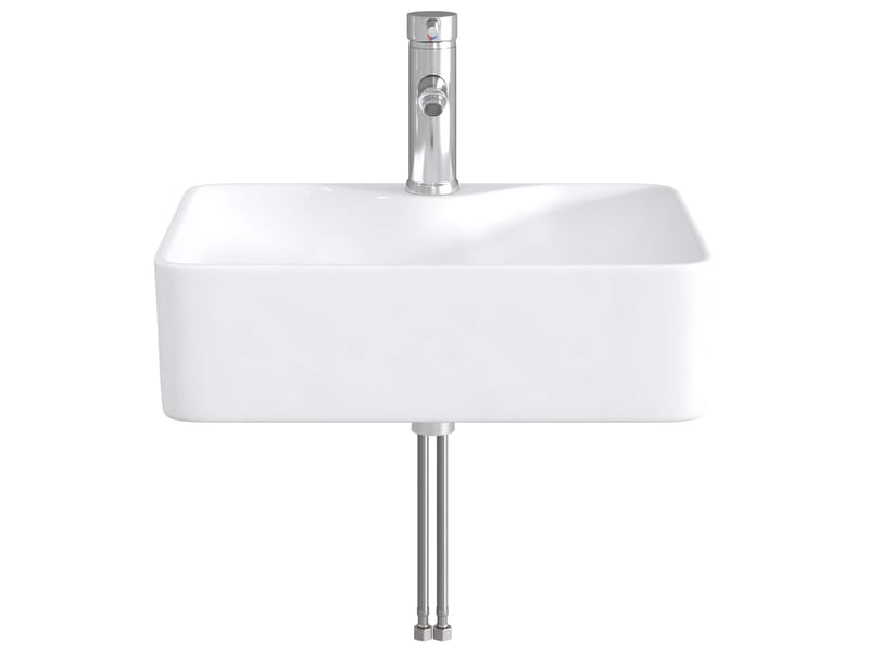  Lavabo de salle de bain avec robinet et évacuation chrome shl7105  - Conforama D