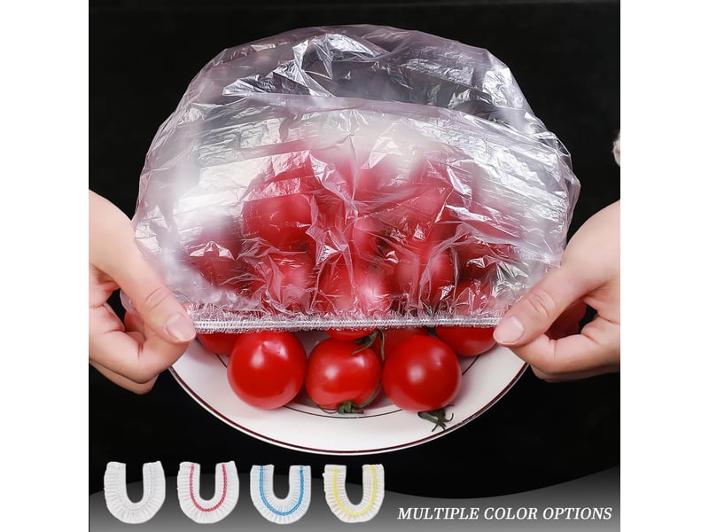 200 pièces couvercles alimentaires élastiques, sacs de conservation des aliments en plastique élastiques sacs de conservation frais pour fruits - Conforama D