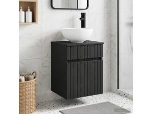 Meuble de lavabo mural, rangement salle de bain noir 39x41x64.5 cm bois d'ingénierie