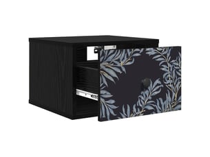 Table de chevet - cabinet de chevet - table de nuit mural dokkum chêne noir 36 x 33 x 25 cm