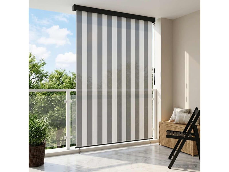  Store enrouleur, store à rouleau anthracite et blanc 120 x 250 cm cf44949  - Conforama B