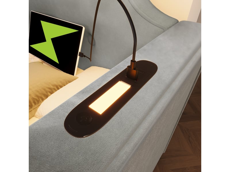  Canapé lit 90x200cm, lit adulte, lit 1 place avec tête de lit, 2 tiroirs de rangement et sommier, charge, velours gris, sans matelas  - Conforama E