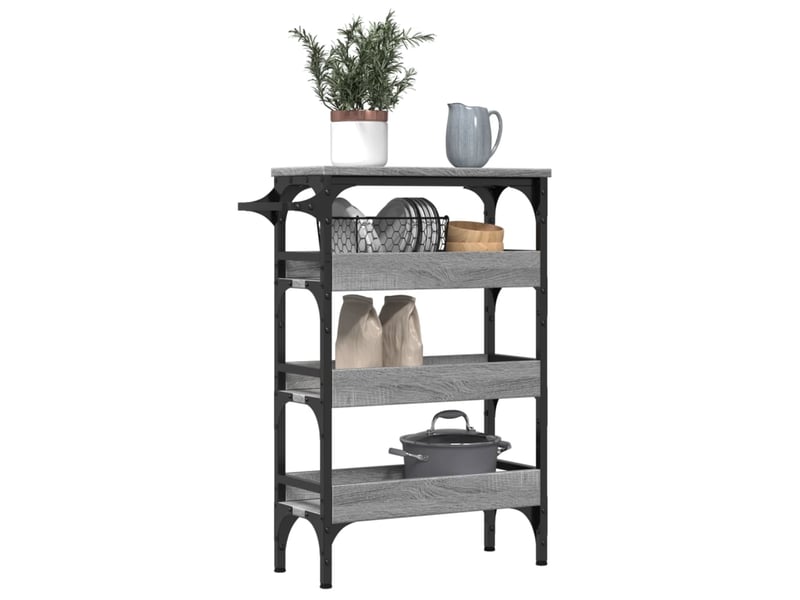  Chariot de cuisine, chariot de rangement sonoma gris 53x20x76 cm bois d'ingénierie  - Conforama E