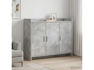 Buffet - bahut - meuble de rangement gris béton 98,5 x 33 x 80 cm bois d'ingénierie