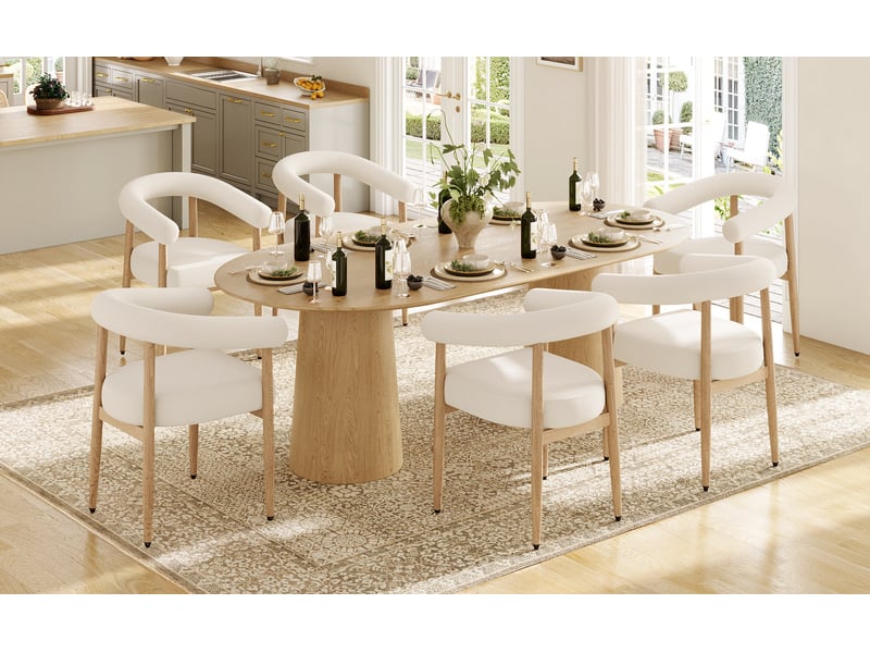 Chaise - lot de 6 - structure robuste - ergonomique - acier - blanc - pour salon et séjour 48.5x40.5x78cm - Conforama C