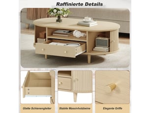 Table basse coloris naturel ZOVIRA