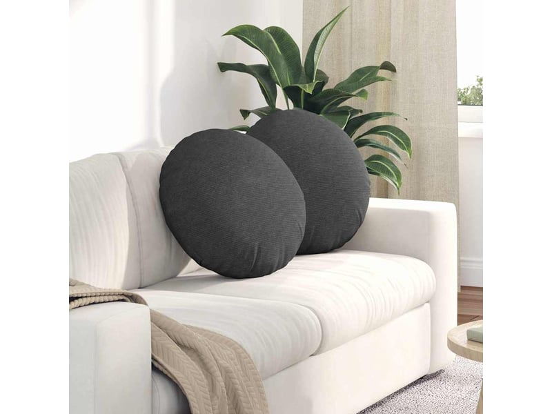 Lot de 2 coussins de siège, coussins décoratifs tissu en velours côtelé gris foncé cf59805  - Conforama B