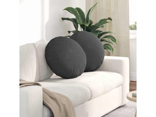 Lot de 2 coussins de siège, coussins décoratifs tissu en velours côtelé gris foncé cf59805