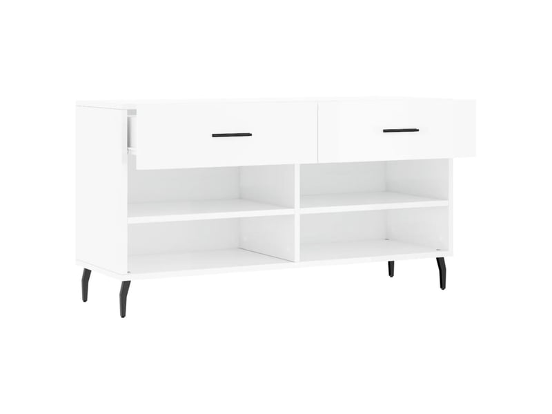  Banc à chaussures blanc brillant 102x35x55 cm bois d'ingénierie shl2289  - Conforama E