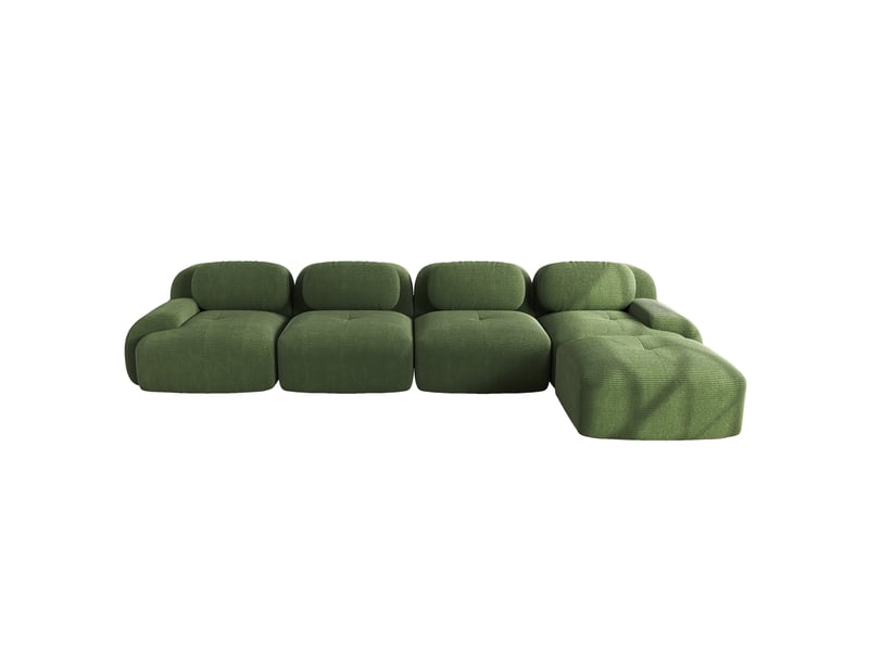 Canapé d'angle 4 places avec méridienne, vert, 388 x 178 x 70 cm Fay Lum - Conforama A