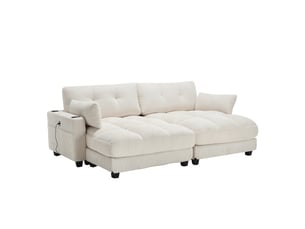 Fauteuil fixe <strong>BEAUNIV</strong> <strong></strong> Velours côtelé beige vendu A l'unité