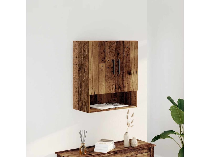  Armoire murale salon, meuble de rangement vieux bois 60x31x70 cm bois d'ingénierie shl5395  - Conforama B
