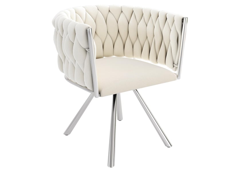 Lot de 2 chaises de salle à manger pivotantes en velours beige et métal N634P205010B - Conforama A