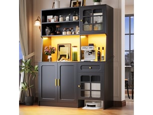 Buffet 4 porte(s) 1 tiroir(s) <strong></strong> <strong>Morn Vibe</strong> - 130 cm coloris noir