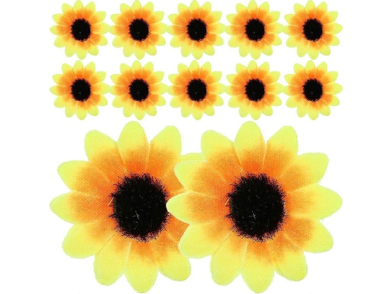  150 têtes de tournesol artificielles, petites têtes de tournesol décoratives à faire soi-même  - Conforama C