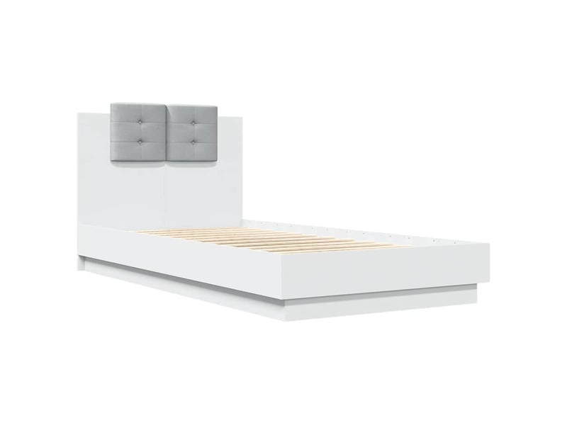 Lit simple- lit adulte - cadre de lit avec led sans matelas blanc 90x190 cm - Conforama B