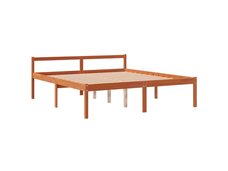  Lit double- lit adulte -  lit pour personne âgée sans matelas 160x200 cm bois pin massif  - Conforama B