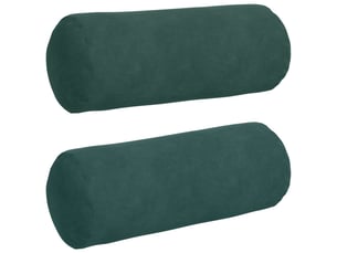 Lot de 2 coussins d'accent, coussins décoratifs, coussins lombaires vert foncé ø 15 x 40 cm cf56754
