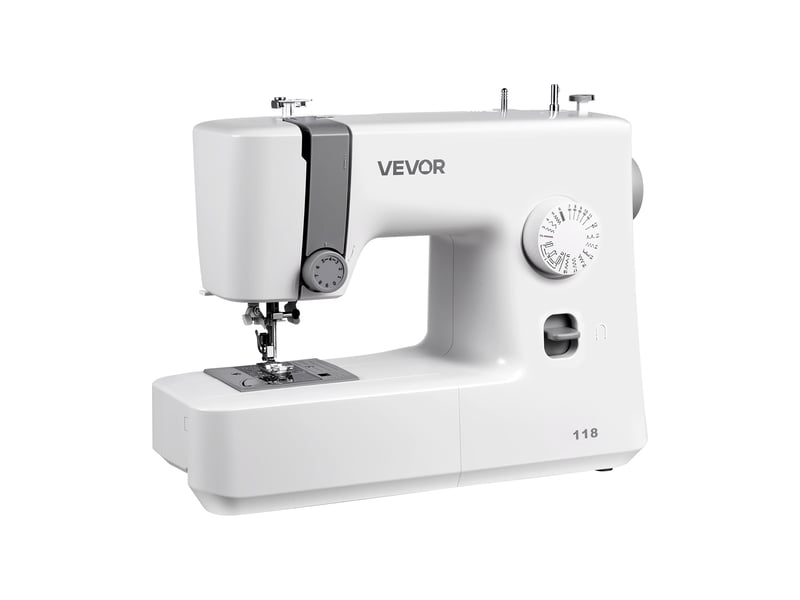 Vevor machine a coudre electrique avec 18 motifs de points, piqueuse portable, avec eclairage led, commande par cadran simple, cadre interieur en metal, pour travaux manuels et reparations, maison - Conforama A