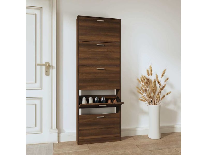  Meuble à chaussure | armoire à chaussures chêne marron 59x17x169cm bois d'ingénierie  - Conforama B