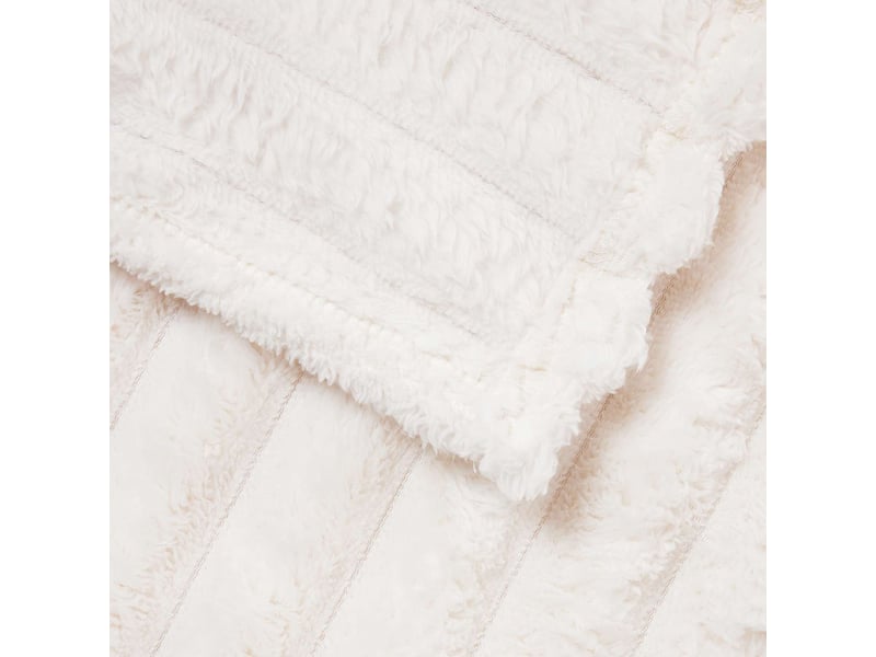 Plaid canapé crème 150x130 cm 0.45 kg polaire - Conforama E