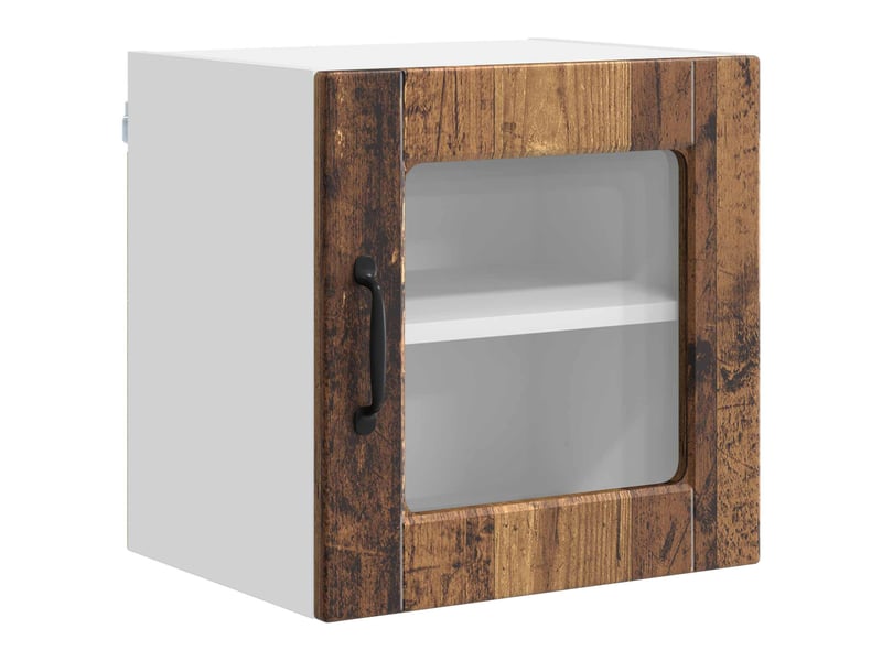  Meuble mural de cuisine, cabinet en verre mural bois ancien 40x31x40cm shl1050  - Conforama A