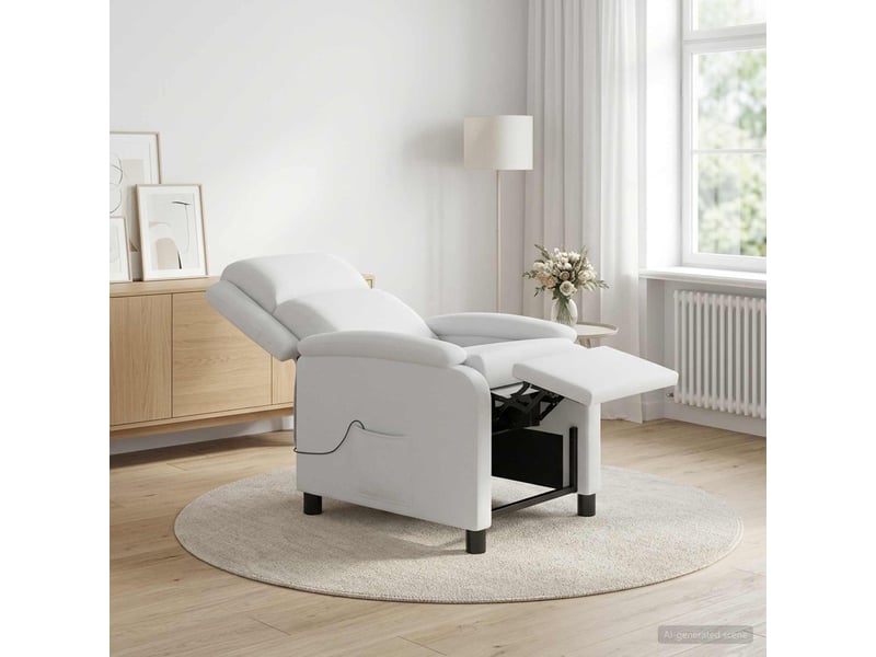 Vidaxl fauteuil de massage inclinable blanc tissu - Conforama B