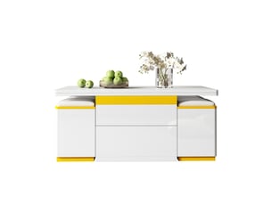 Table basse rectangulaire coloris bicolore - 50 cmx100 cm