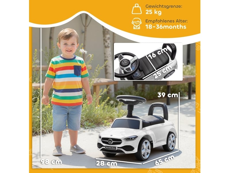  Porteur mercedes-benz classe c 65x28x39 cm blanc  - Conforama D