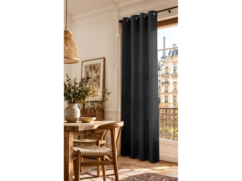  Lot de 2 rideaux à œillets 140 x 240 cm victoria fils teints jacquard  - Conforama B